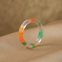 Modyle — anneau Transparent en résine acrylique, anneau rond, réglable, épais, en forme de C, Transparent et coloré, pour femmes