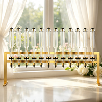 Machine de remplissage manuelle de parfum de luxe 375 ml, dorée, pour 12 bouteilles, présentoir de bar à parfums de mariage, distributeur de bouteilles en verre