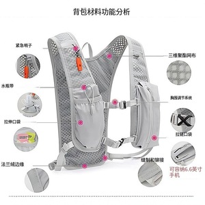 Outdoor Sports Vest Lightweight Running Hydration <b>Backpack</b> With Phone Pocket And Water Tube Exit For Men All Seasons - Product Image 5