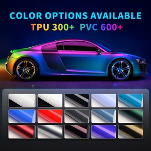 Film de protection intégral pour véhicule en TPU <span class=keywords><strong>bleu</strong></span> brillant, auto-réparateur, anti-rayures, changeant de couleur, résistant aux UV, rouleau de 1,52x15m - Product Image 5