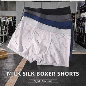 Caleçons Boxers Imprimés Mi-Hauts en Soie de Lait Tricotée Anti-Bactérienne et Respirante pour Hommes - Product Image 2
