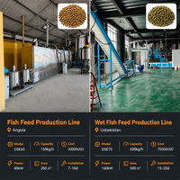 Chaîne d'extrusion à double vis pour la production d'aliments pour poissons flottants et coulants, et la transformation d'aliments pour crevettes et animaux aquatiques