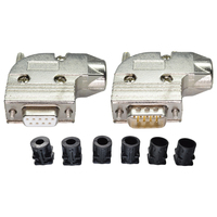 Connecteur série RS232 à 9 broches de qualité industrielle DB9 mâle/femelle, prise à angle droit de 90 degrés, sortie à angle droit, boîtier en plastique