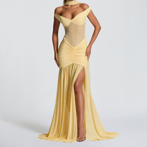Vestido de Noche Elegante e Informal de Alta Calidad OUDINA, con Hombros Descubiertos, Encaje Irregular, Sin Mangas, <span class=keywords><strong>para</strong></span> Mujer, <span class=keywords><strong>para</strong></span> Fiesta - Product Image 1