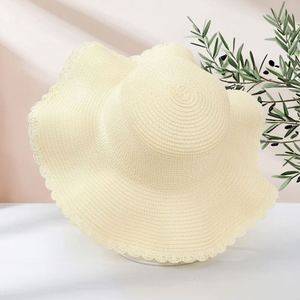 Summer Adults Breathable Sunhat Striped Travel Casual <b>Party</b> Simple Beach Straw Sun <b>Hat</b> - Product Image 4
