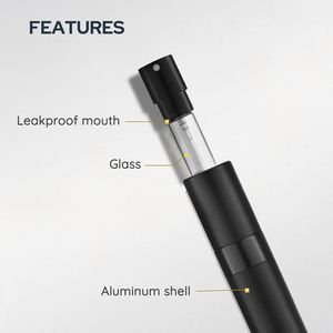 8ml/15ml/10ml/20ml Refillable Purple Tester Perfume Pump Sprayer Aluminum Glass Premium <b>Bottle</b> Case Black Packaging 100pcs - Product Image 2