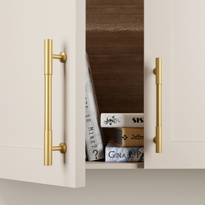 Poignée en laiton de haute qualité Qiansi HK0134 pour meubles modernes, poignée en T pour tiroir, bouton de <span class=keywords><strong>commode</strong></span>, poignées longues pour armoire et penderie - Product Image 6