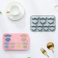 Moule en silicone pour la mise en forme de la barbe et des lèvres - Résistant aux hautes températures et facile à démouler. Gâteau aux chocolat et bonbons. Outils