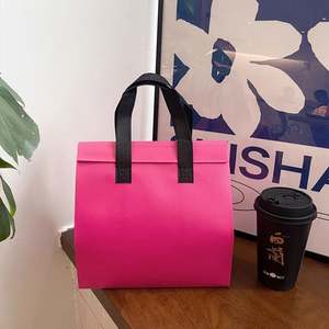 Reusable Thermal Insulated Waterproof Fashion Cooler Lunch <b>Bag</b> Custom Logo Non Woven Aluminum Foil Lamination Food <b>Delivery</b> - Product Image 2