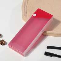 Étui de papeterie semi-transparent en plastique, design givré avec bouton-pression, impression UV, 20*7.5*2.6cm, marque NADE, pour étudiants