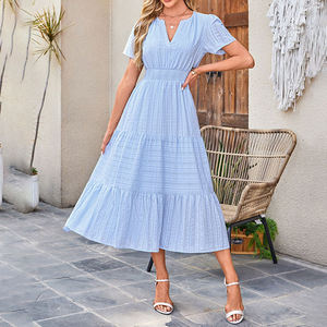 Vestido <span class=keywords><strong>de</strong></span> mujer con cuello en V y manga abullonada <span class=keywords><strong>de</strong></span> gran vuelo, ideal para exportación transfronteriza a <span class=keywords><strong>Estados</strong></span> <span class=keywords><strong>Unidos</strong></span> y Europa en 2026. - Product Image 6