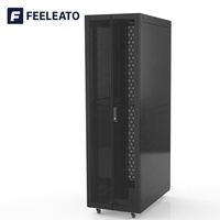 Armoire de serveur réseau robuste en maille noire pour installation en salle informatique, vente en gros d'usine