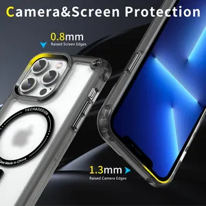 Capa traseira magnética transparente à prova de choque para o celular iPhone 13 Pro Max Premium