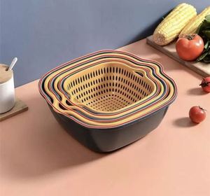 Vegetable Washing <b>Baskets</b> Kitchen Fruit <b>Baskets</b> Multi-layer <b>Stackable</b> Vegetable Sinks Washing Fruits Vegetables Colander - Product Image 2