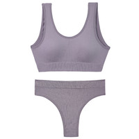 Soutien-gorge et Penty Sexy pour filles, gilet de sport sans fil, soutien-gorge à bonnets fins rembourrés, sous-vêtements sans couture, ensemble de soutien-gorge et culotte de grande taille pour femmes, 1703