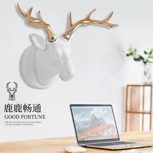 Nordic Deer Wall Ornament Black Gold Antlers Modern Living Room Home Decor Hanging Art For <b>Sofa</b> Background Wall - Product Image 2