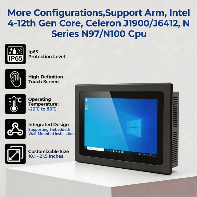 Reliable 10Inch Frame Panel Mount PC Industrial Capacitive Touch Screen 12th Gen Core I3/i5/i7 Windows 10/11/Linux Outdoor