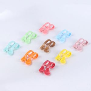 Cuchara y Tenedor de PP para Niños, Cuchara de Aprendizaje para Bebés, Cabeza Curva, Mango Corto, Diseño Minimalista, Cuchara para Alimentos Complementarios - Product Image 2