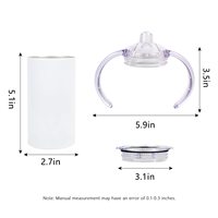 Gobelet isotherme personnalisé en acier inoxydable à double paroi de 12 oz, avec poignée en forme de bec de canard, pour bébés, sublimation possible