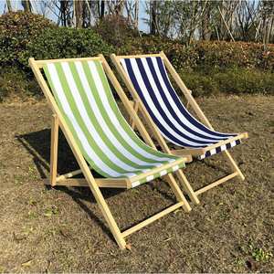 Nouveautés Chaise de <span class=keywords><strong>plage</strong></span> pliable traditionnelle Chaise de Bach de jardin en bois dur avec oreiller - Product Image 2