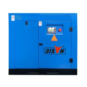 Bizon Nieuwe Geïntegreerde Tank Gemonteerd 18.5kw 25pk 7bar 8bar 10bar 3 Fase Eentraps Schroef Luchtcompressor Met Iso Certificaat