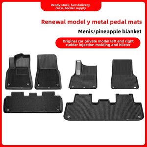 Nouveaux tapis de sol <span class=keywords><strong>Tesla</strong></span> en métal TPE moulés par injection, conduite à gauche/droite, pour voitures <span class=keywords><strong>Tesla</strong></span> Model Y 3, sans logo imprimé, vente en gros - Product Image 5