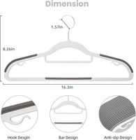 Perchas de Plástico Resistentes, Paquete de 24, Diseño Antideslizante, Gancho Giratorio de 360°, Multifuncionales para Armario, Dormitorio, Pantalones, Abrigos