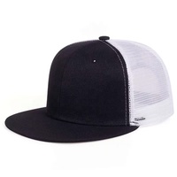 Gorra de Camionero Personalizada al por Mayor de 5 Paneles con Malla a Rayas, Visera Plana, Estilo Hip Hop, Informal, para Deportes al Aire Libre, Verano e Invierno