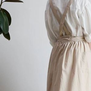 Delantal artístico de algodón puro sin mangas para mujer, con estampado floral, nuevo, antimanchas, para cocina, hogar, ropa de trabajo japonesa, con cintura. - Product Image 2