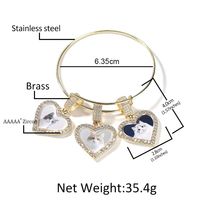 Bracelet ajustable personnalisé Gaovo avec breloque cœur photo Hip Hop, bracelet souvenir DIY pour hommes et femmes, bijoux en zircon, vente en gros