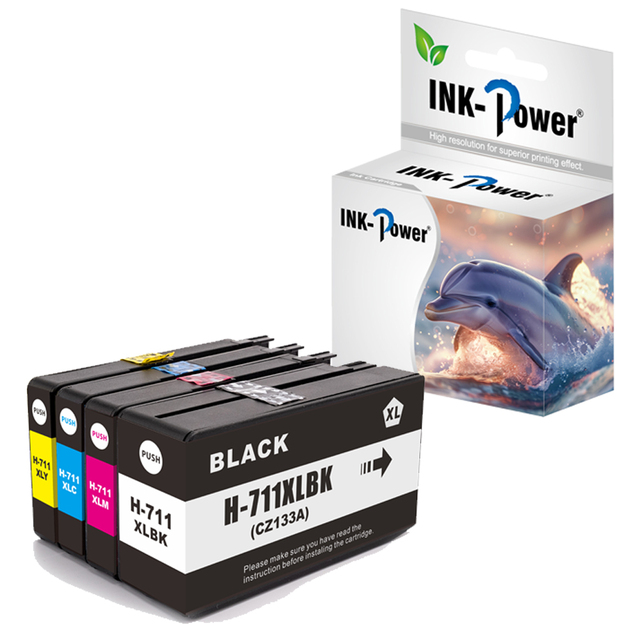 INK-POWER 711 XL 711XL Premium Compatible Color Inkjet Ink Cartridge for HP711 for HP Designjet T120 T520 Printer