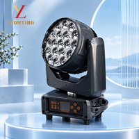 19 pièces 15W 4-en-1 RGBW LED Zoom Moving Head Wash Light DMX activé par le son pour DJ, discothèque, mariage, scène, spectacle en direct