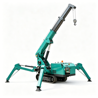 Mini-grue araignée à flèche articulée pour travaux en hauteur difficiles avec élément de levage télescopique pour une portée flexible