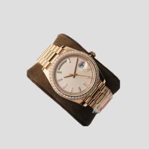 Montre automatique mécanique de luxe en or pour homme et femme, avec double date et moissanite, idéale pour un cadeau - Vente en gros - Product Image 3