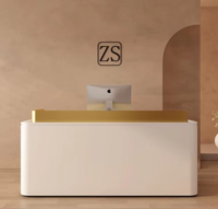 Meubles de salon de beauté multifonctionnels modernes, comptoir d'accueil en bois noir, bureau de réception de luxe pour hôtel, salon de coiffure