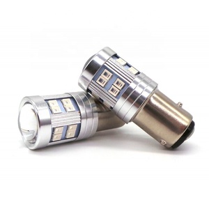 Bombilla <span class=keywords><strong>led</strong></span> de freno trasero para estacionamiento, luces de 12v-24v, rojo 566 P21/4W 7225 BAZ15d 1122, BA15D BAY15D, 2835 24SMD - Product Image 1