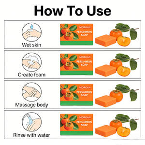 Jabón de Caqui Orgánico Natural con Vitamina E, Jabón Desodorante y Exfoliante Profundo para el Cuerpo - Product Image 5