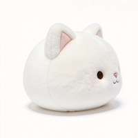 Nouveau style 2026 : Peluche chat blanc moelleuse et mignonne, coussin en peluche doux avec rembourrage en coton PP, personnalisable