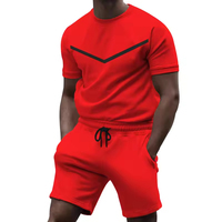 Ensemble sportif décontracté deux pièces pour homme, tricoté uni, respirant, short de sport, été, logo personnalisé
