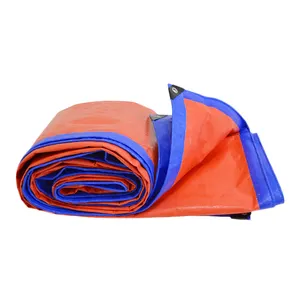 blue Plastic waterproof Canvas cover sheet White/Blue Color Heavy Duty PE Tarpaulin Fabric manufacturer