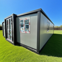 Casa Móvil Plegable de 20 pies con Diseño Rústico Transpirable Evermore, 4 Dormitorios, con Oficina, Cocina y Contenedor de Almacenamiento