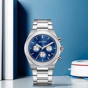 Montres Chronographes Décontractées à Bracelet en Acier Inoxydable pour Hommes, Montres à Quartz avec Calendrier, Prix de Gros - Product Image 3