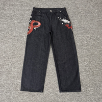 Fabricant de jeans en denim à jambe droite de haute qualité avec broderie de dragon, pantalons longs en gros, mode décontractée, jeans DERSCHUTZE pour hommes