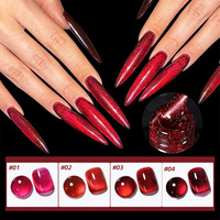 Vernis à ongles gel effet œil de chat rouge métallique XEIJIAYI