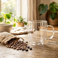 Mug à café en verre à double paroi isolé, résistant à la chaleur, tasse à expresso transparente avec poignée pour latte, cappuccino, thé, jus, 80-650 ml