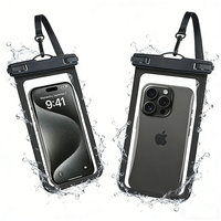 Étui de téléphone étanche universel Zonesport pour la natation IPX8, sac de sport transparent avec fenêtre, pochette pour téléphone portable de 7,5 pouces, cordon