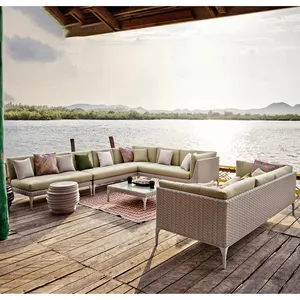 Rattan wicker style patio outdoor garden set di divani per interni set di mobili divano in rattan impermeabile u