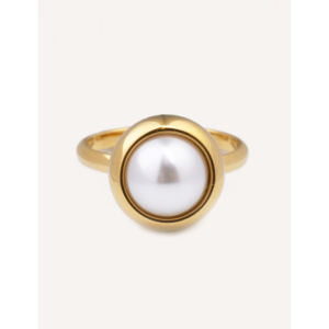 Anello Regolabile da Donna YHL Stile Lusso R40 con Perla e Acciaio Inossidabile per Gioielli Moda Autunno Inverno - Product Image 1