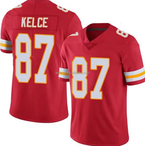 Vente en gros <span class=keywords><strong>de</strong></span> maillots <span class=keywords><strong>de</strong></span> football Mahomes # 15 Kelce # 87 Barkley # 26 Hurts # 1 CeeDee Lamb # Uniforme <span class=keywords><strong>de</strong></span> fan cousu pour hommes 88 Metcalf Maye - Product Image 2