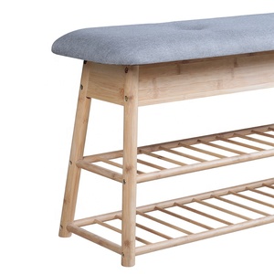 Cheap Space Saving 2 Tier Design Easy Assemble <strong>Storage</strong> Organizer Bamboo Shoe Rack with <strong>Seat</strong>, Shoes <strong>Storage</strong> <strong>Bench</strong> - Product Image 3